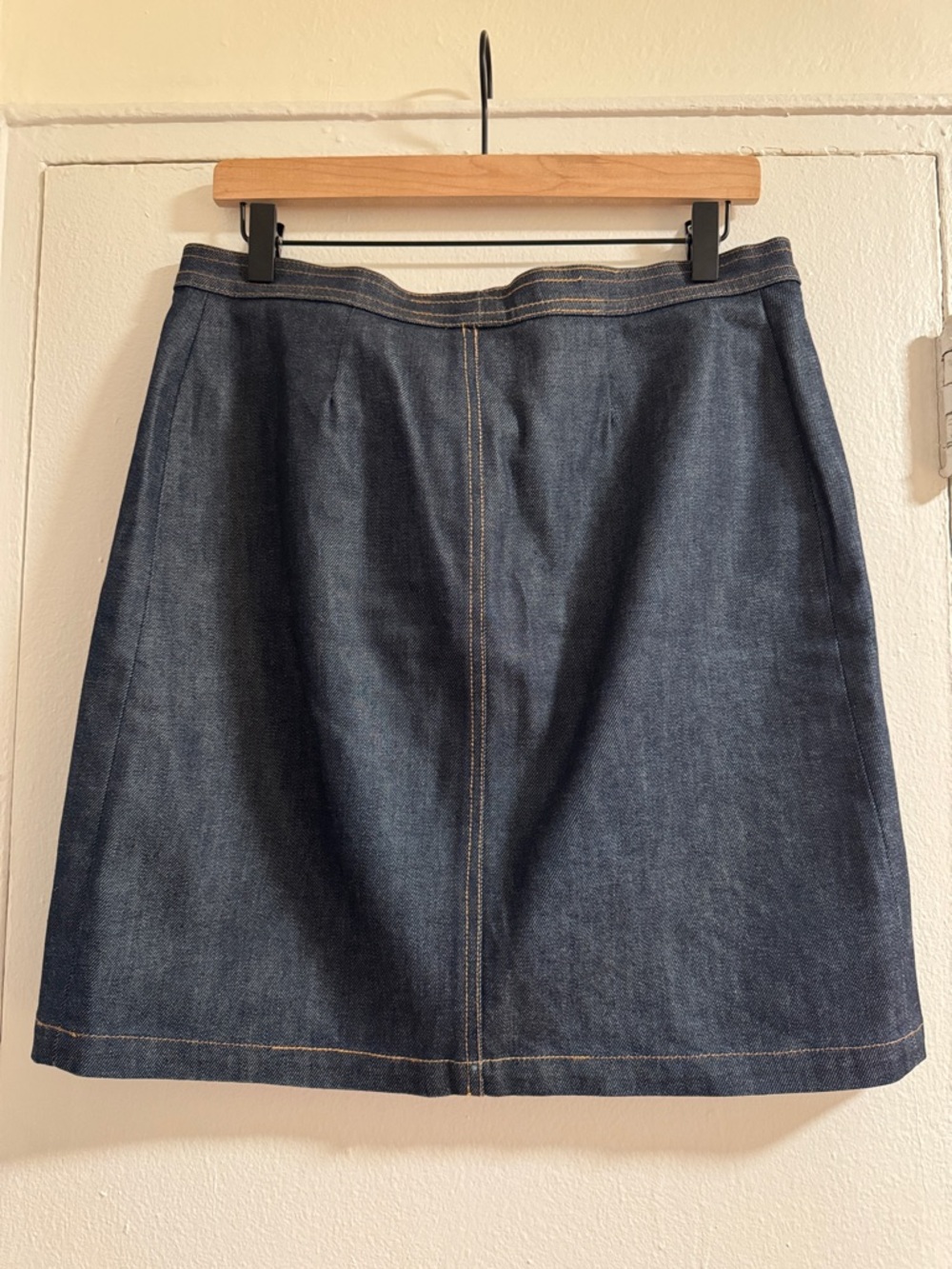 A.P.C. Dark Blue Denim A-Line Patch Pocket Skirt - Picture 4 of 4